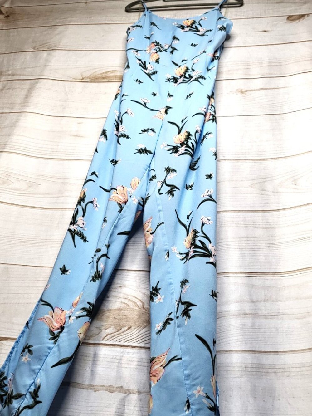 Women's Blue Floral Sleeveless Jumpsuit